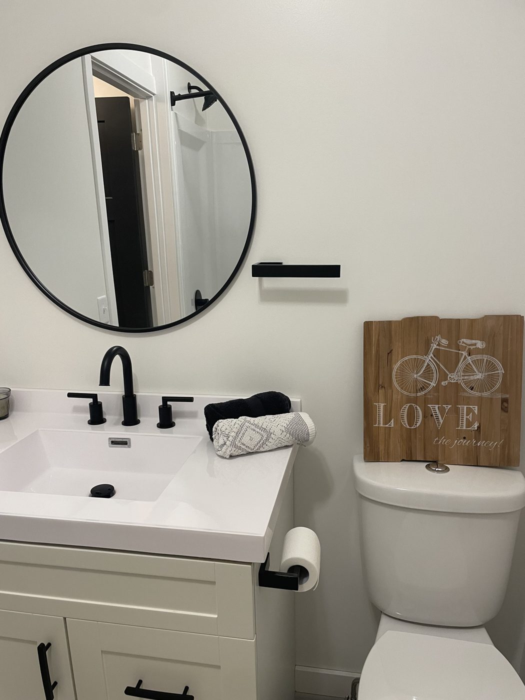 Finished bathroom vanity