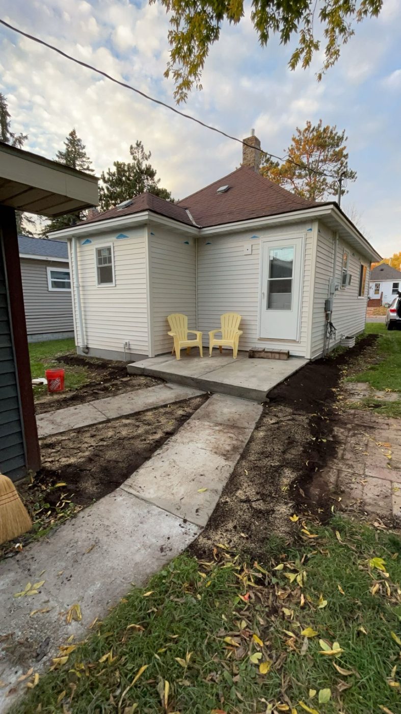 Back entrance of the house after renovation