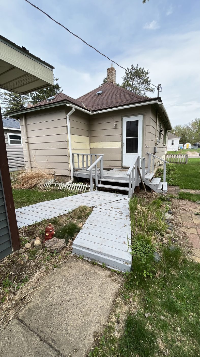 Back entrance of the house before renovation